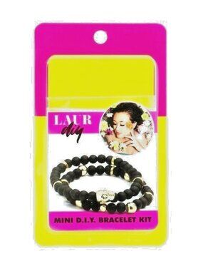 Jewelry Making LaurDIY Black Gold Stretch Bracelet Mini DIY Kit NISP Age 15+